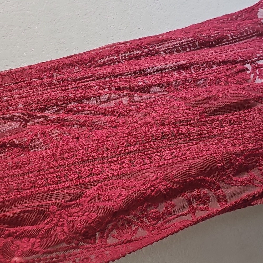 Agnes & Dora Vintage Red Lace Cardigan Womens Size Small/Medium - Picture 7 of 8